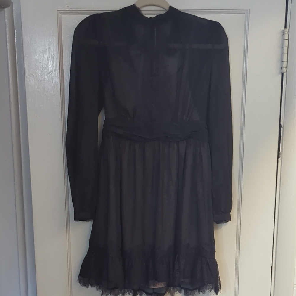 French Connection Black Long Sleeve Dress